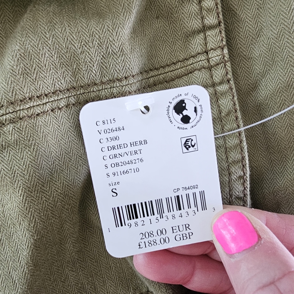 Free People Cargo Jacket In Olive Green Brand New With Tags - Picture 4 of 7